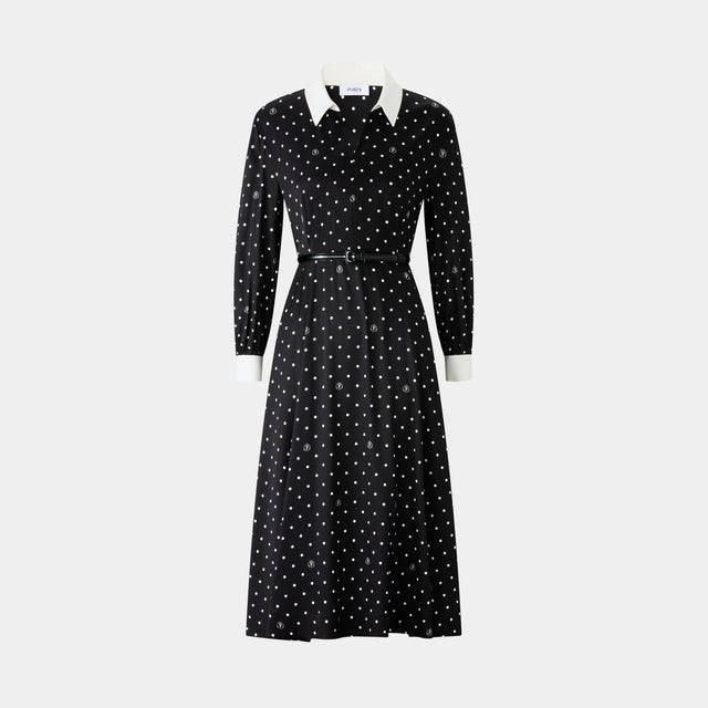 ports 1961 BLACK POLKA DOT DRESS BLACK PRINT