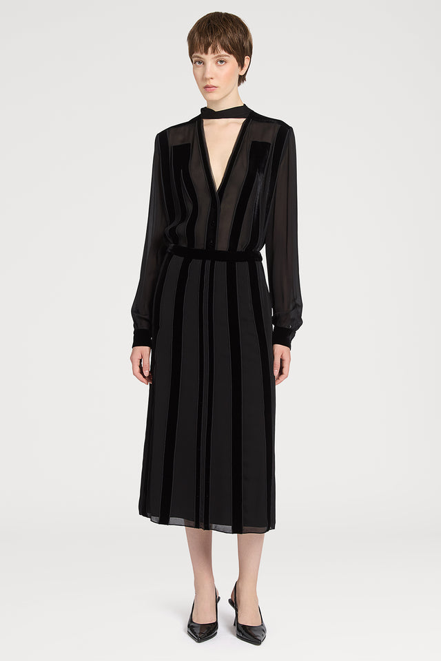 Ports 1961 BLACK SILK SKIRT 999-BLACK