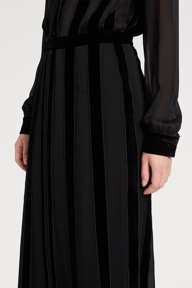 Ports 1961 BLACK SILK SKIRT 999-BLACK