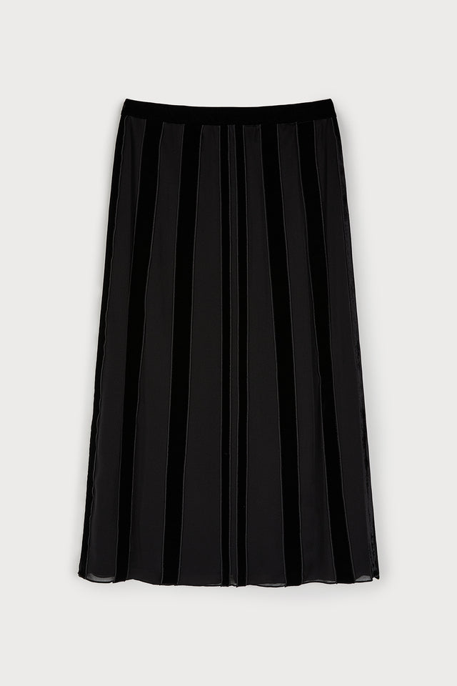 ports 1961 BLACK SILK SKIRT 999-BLACK