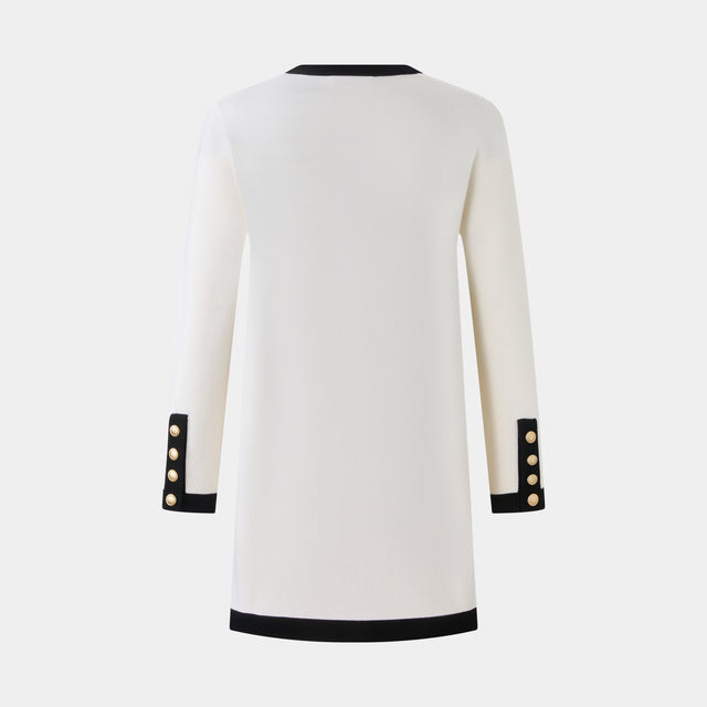 Ports 1961 BLACK TRIMMING CARDIGAN CREAM