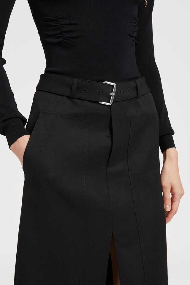 Ports 1961 BLACK VENTED SKIRT 999-BLACK