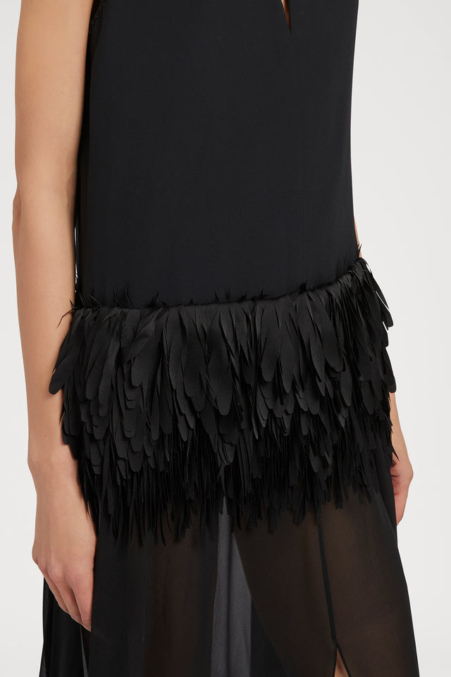 Ports 1961 BLACK VISCOSE GOWN 999-BLACK