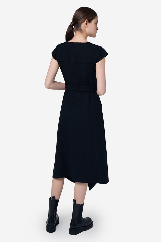 Ports 1961 BLACK WOOL ACRYLIC DRESS BLACK