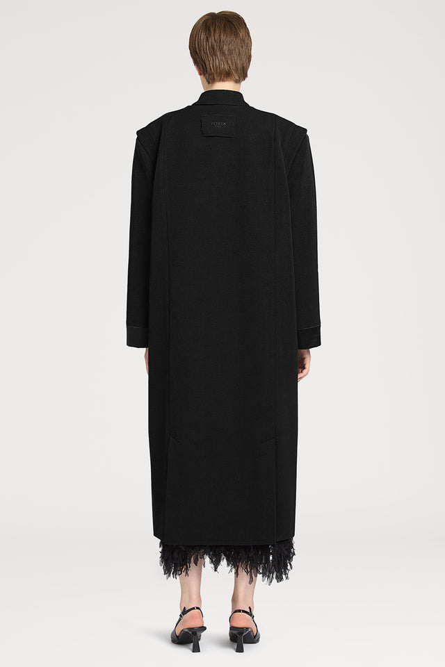 Ports 1961 BLACK WOOL COAT 999-BLACK