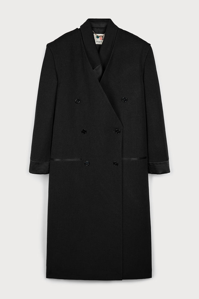 ports 1961 BLACK WOOL COAT 999-BLACK