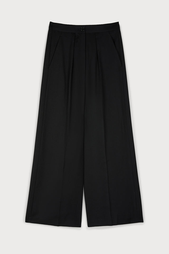 ports 1961 BLACK WOOL PANTS 999-BLACK