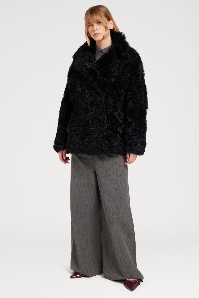 Ports 1961 BLACK WOOLFELL COAT 999-BLACK