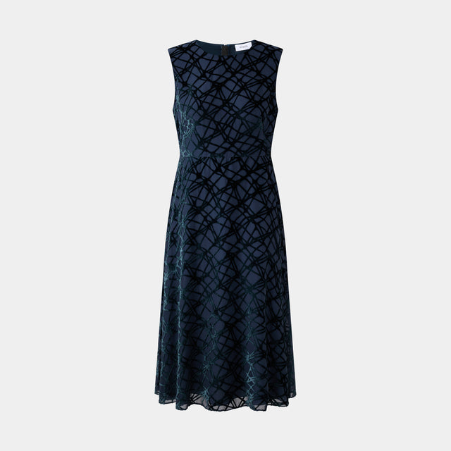 ports 1961 BLUE MOSAIC DRESS SCARAB