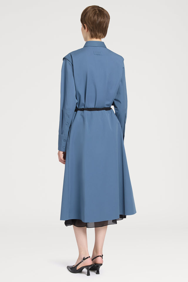 Ports 1961 BLUE SKIRT WITH TRIM 811-BLUE GREY