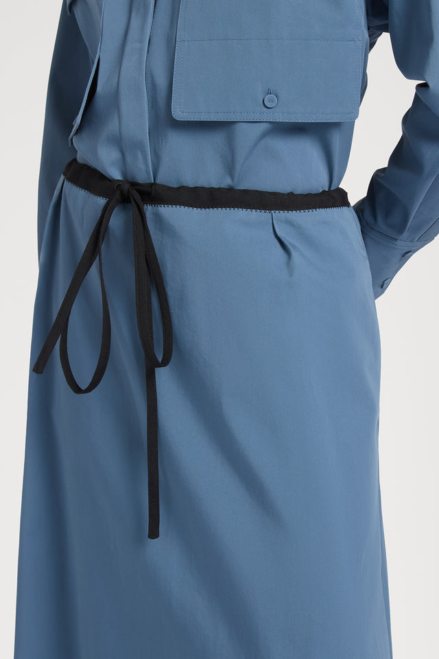 Ports 1961 BLUE SKIRT WITH TRIM 811-BLUE GREY