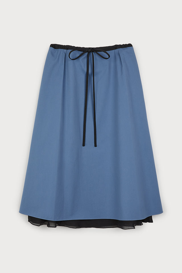 ports 1961 BLUE SKIRT WITH TRIM 811-BLUE GREY