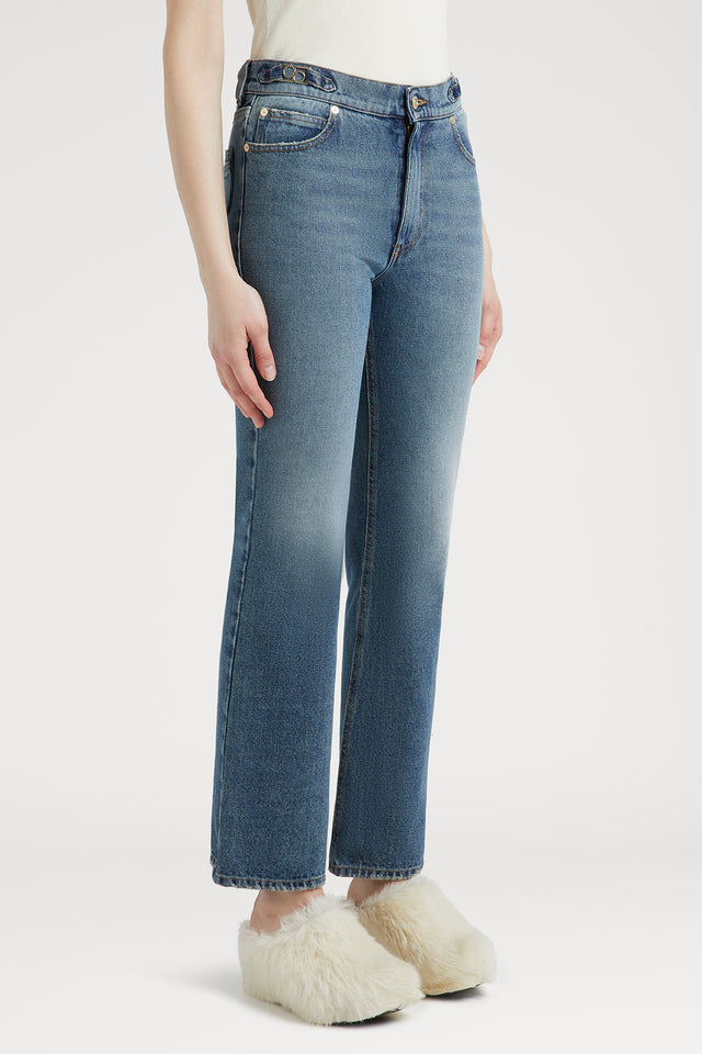 Ports 1961 BOOTCUT INDIGO DENIM TROUSERS INDIGO