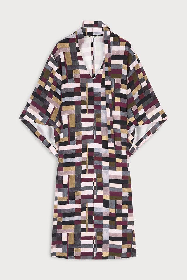 ports 1961 BROWN MIX PRINTS DRESS P50-BROWN MIX