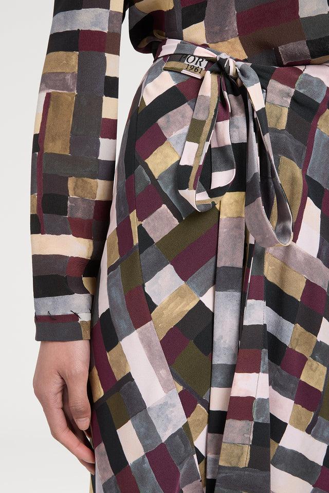 Ports 1961 BROWN MIX PRINTS SKIRT P50-BROWN MIX