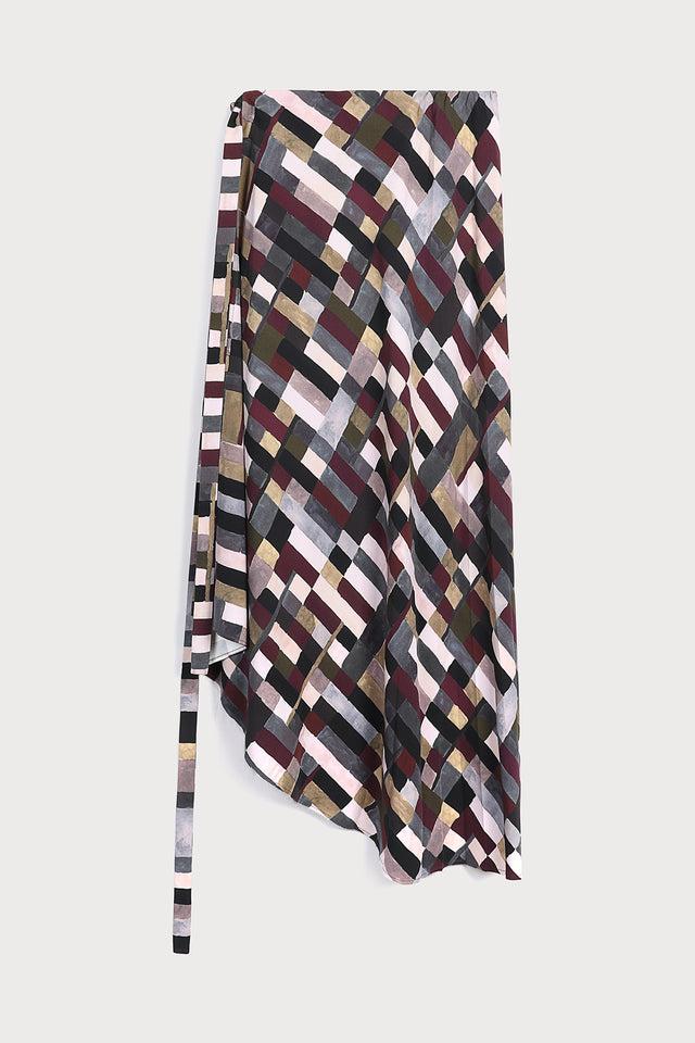 ports 1961 BROWN MIX PRINTS SKIRT P50-BROWN MIX