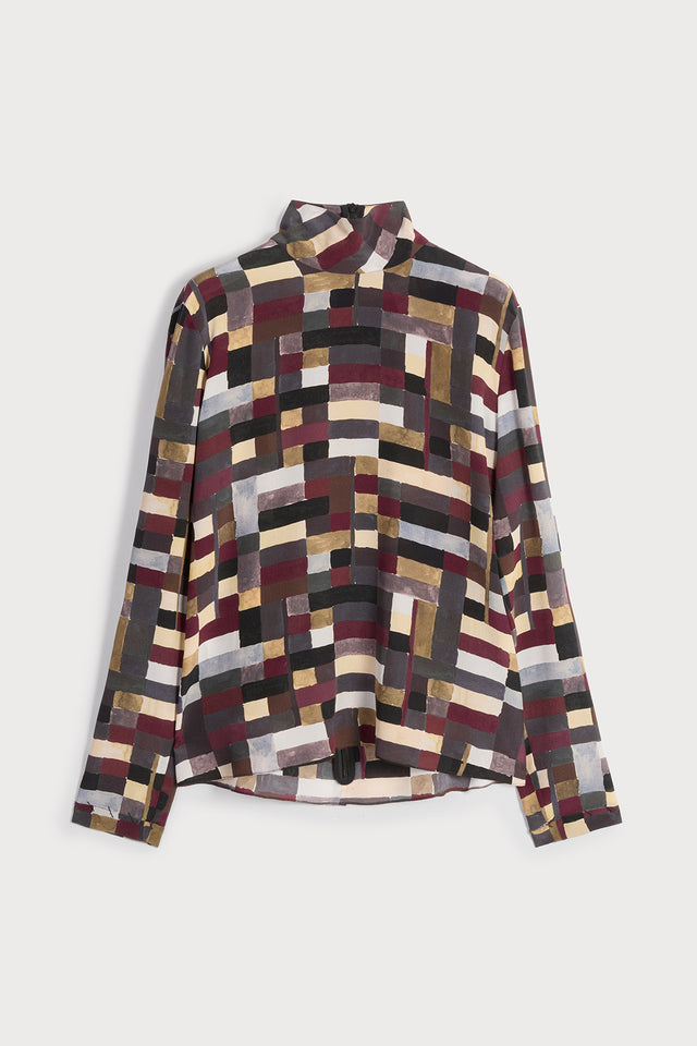 ports 1961 BROWN MIX SILK SHIRT P50-BROWN MIX