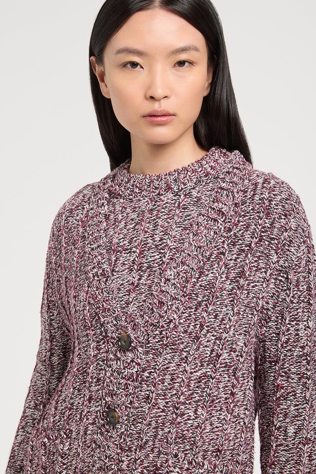 Ports 1961 BURGUNDY WOOL MIX CARDIGAN 477-NOCTURNE