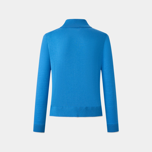Ports 1961 BUTTONED POLO KNIT PLACID BLUE