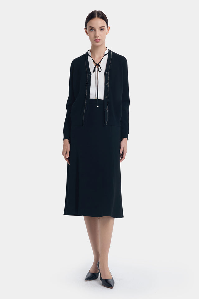 Ports 1961 CHAIN DECORATIVE CARDIGAN BLACK