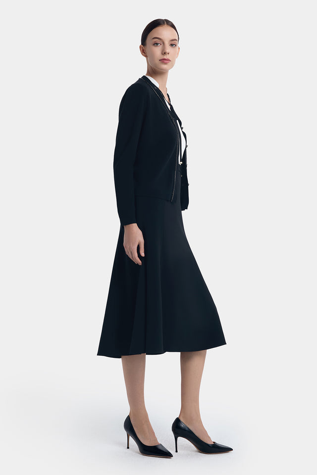 Ports 1961 CHAIN DECORATIVE CARDIGAN BLACK