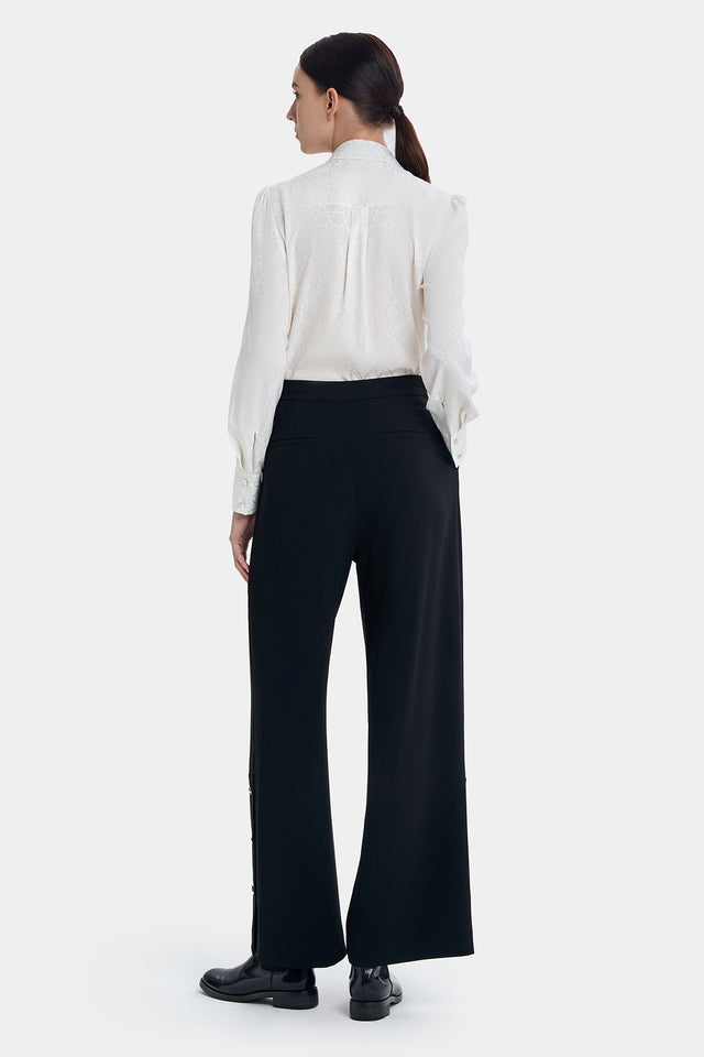 Ports 1961 CHIC BLACK RIBBON TIE SHIRT CREAM