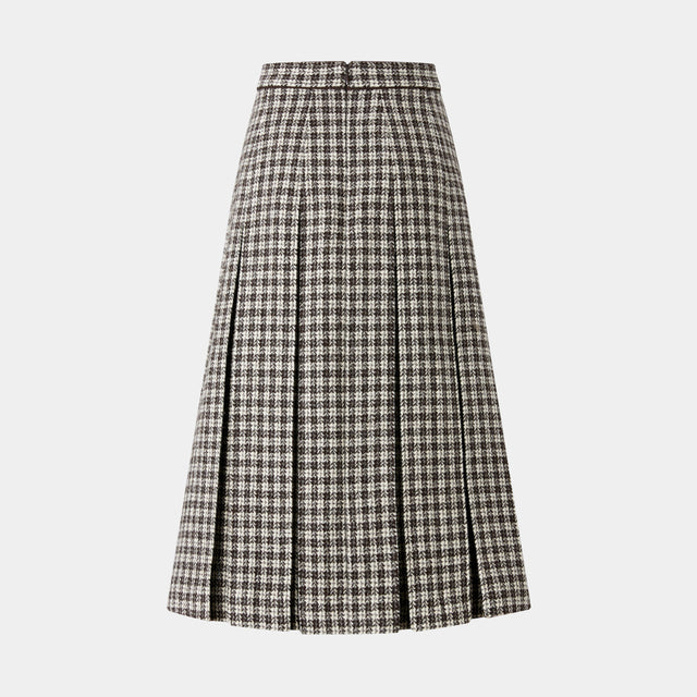 Ports 1961 CHOCOLATE CHECKED SKIRT CHOCOLATE CHECK