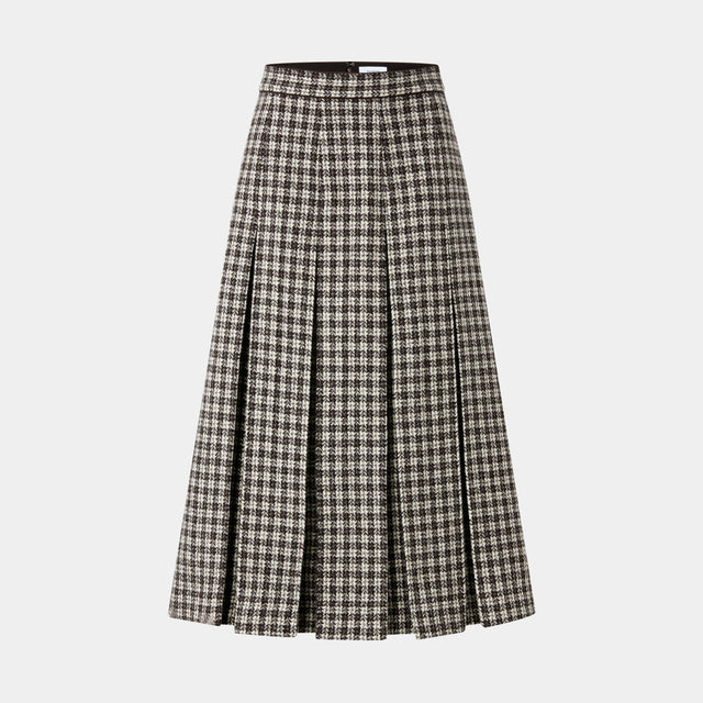 ports 1961 CHOCOLATE CHECKED SKIRT CHOCOLATE CHECK