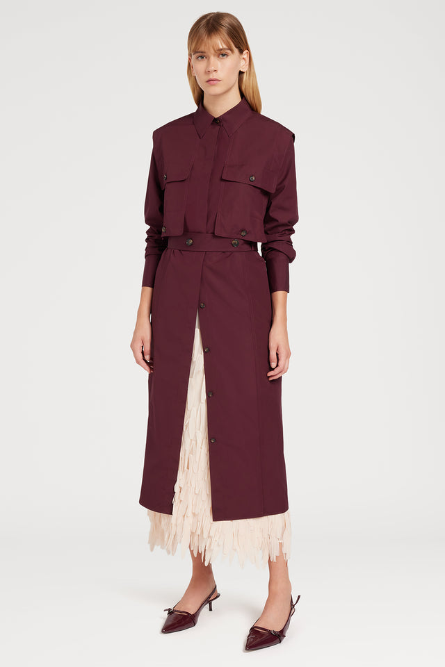Ports 1961 CLASSIC COTTON DRESS 470-BURGUNDY