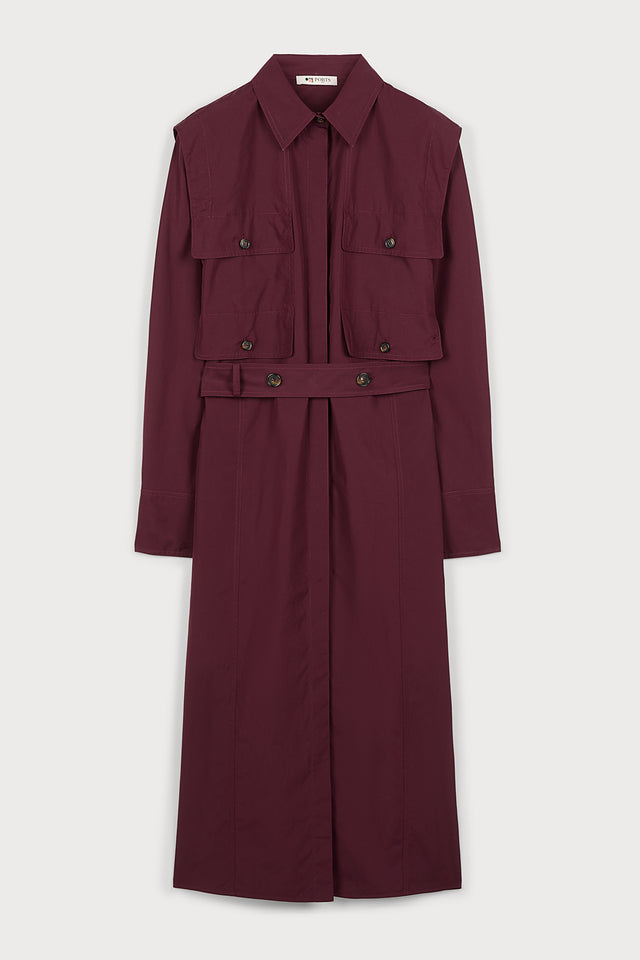 ports 1961 CLASSIC COTTON DRESS 470-BURGUNDY ports 1961 CLASSIC COTTON DRESS 470-BURGUNDY