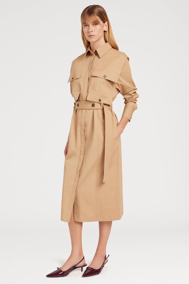 Ports 1961 CLASSIC COTTON DRESS 548-CAMEL