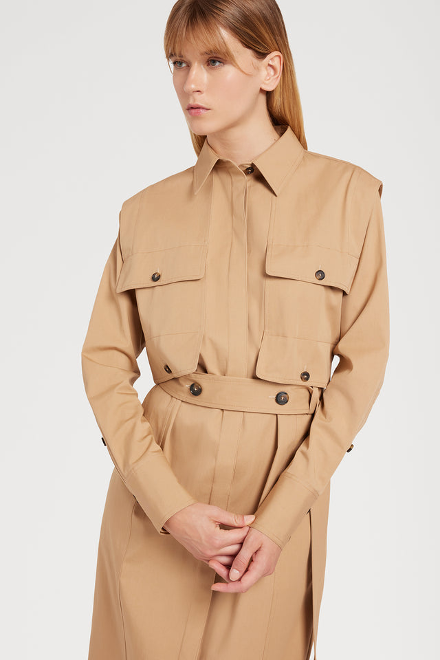 Ports 1961 CLASSIC COTTON DRESS 548-CAMEL