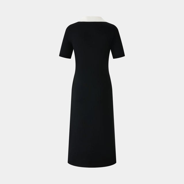 Ports 1961 CONTRAST POLO DRESS BLACK