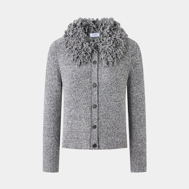ports 1961 COTTON WOOL BLENDED CARDIGAN GULL GRAY