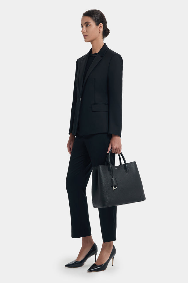 Ports 1961 CROPPED BLACK CIGARETTE TROUSERS BLACK