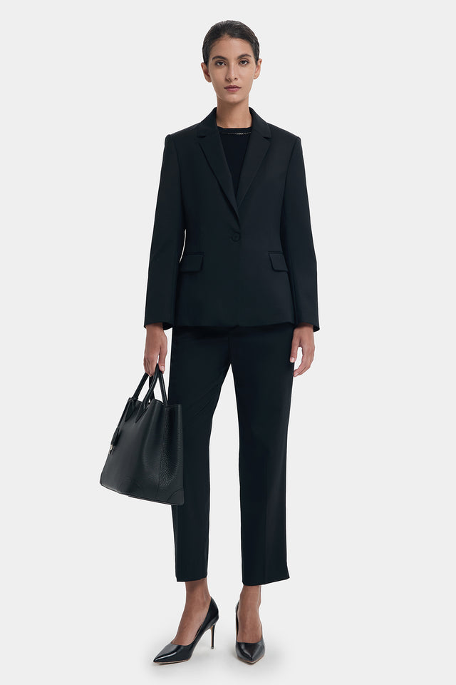 ports 1961 CROPPED BLACK CIGARETTE TROUSERS BLACK