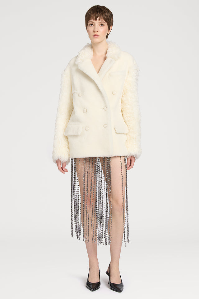 Ports 1961 CRYSTAL FRINGED SKIRT 999-BLACK