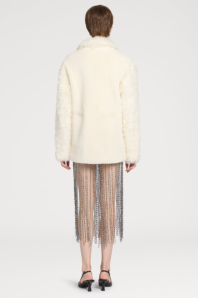 Ports 1961 CRYSTAL FRINGED SKIRT 999-BLACK