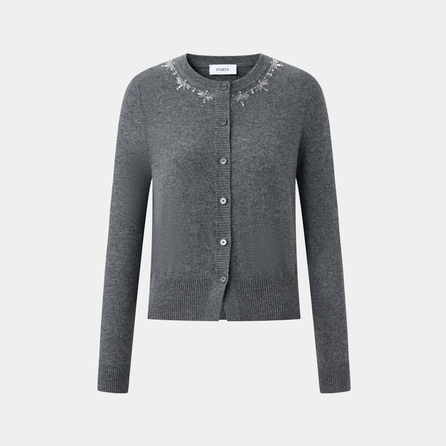 ports 1961 CRYSTAL SNOWFLAKE CARDIGAN GULL