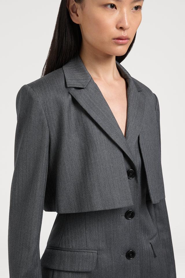 Ports 1961 CUT-OUT BLAZER 107-DK GREY MEL