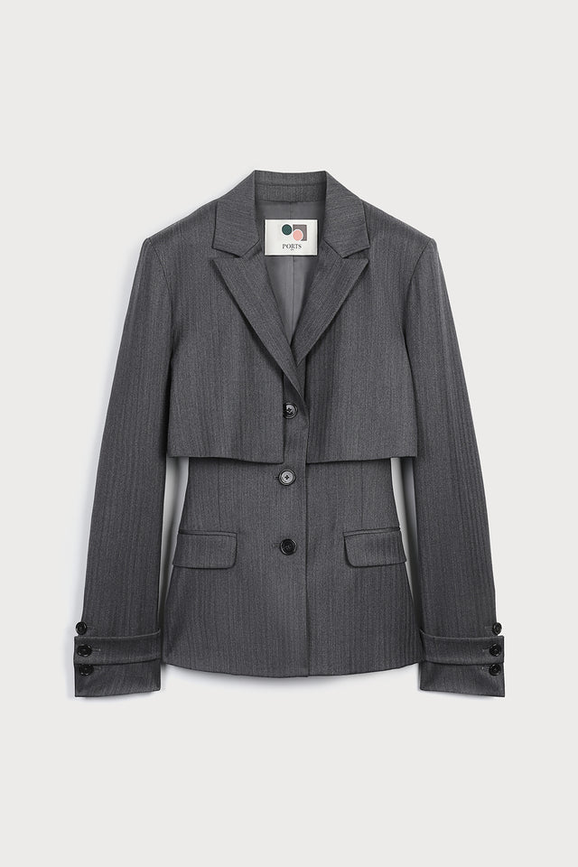 ports 1961 CUT-OUT BLAZER 107-DK GREY MEL