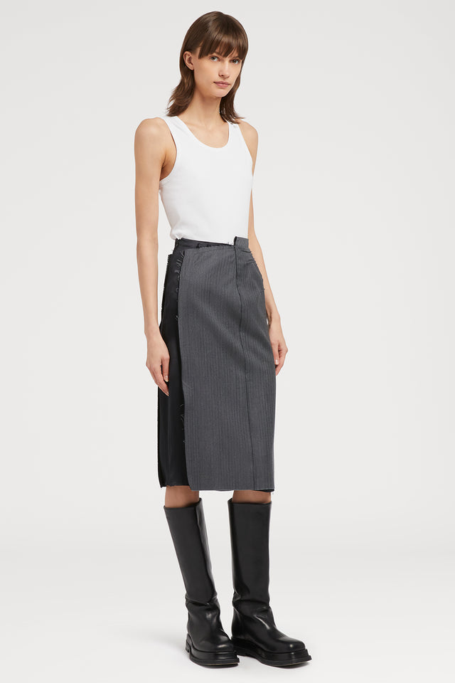 Ports 1961 DARK GREY WOOL SKIRT 107-DK GREY MEL