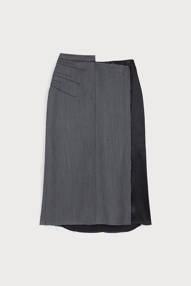 ports 1961 DARK GREY WOOL SKIRT 107-DK GREY MEL