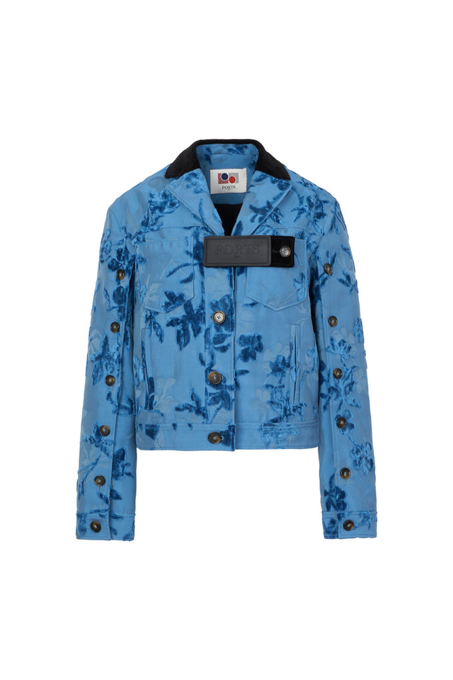 ports 1961 DENIM JACQUARD JACKET DUSK BLUE