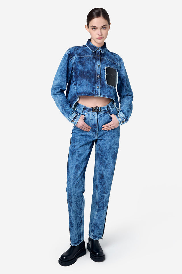 Ports 1961 DENIM JACQUARD SHIRT BLUE JEANS