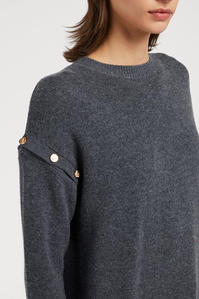Ports 1961 DETACHABLE SLEEVES KNITWEAR 946-SMOG