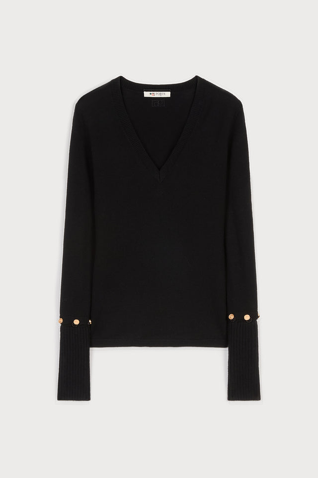 ports 1961 DETACHABLE SLEEVES KNITWEAR 999-BLACK