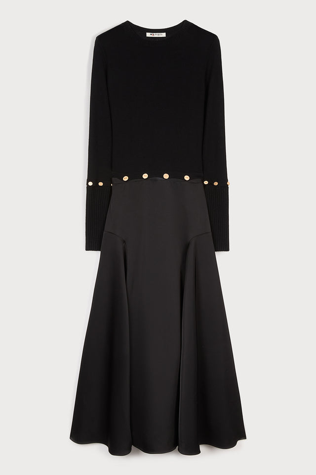 ports 1961 DETACHABLE WOOL DRESS 999-BLACK