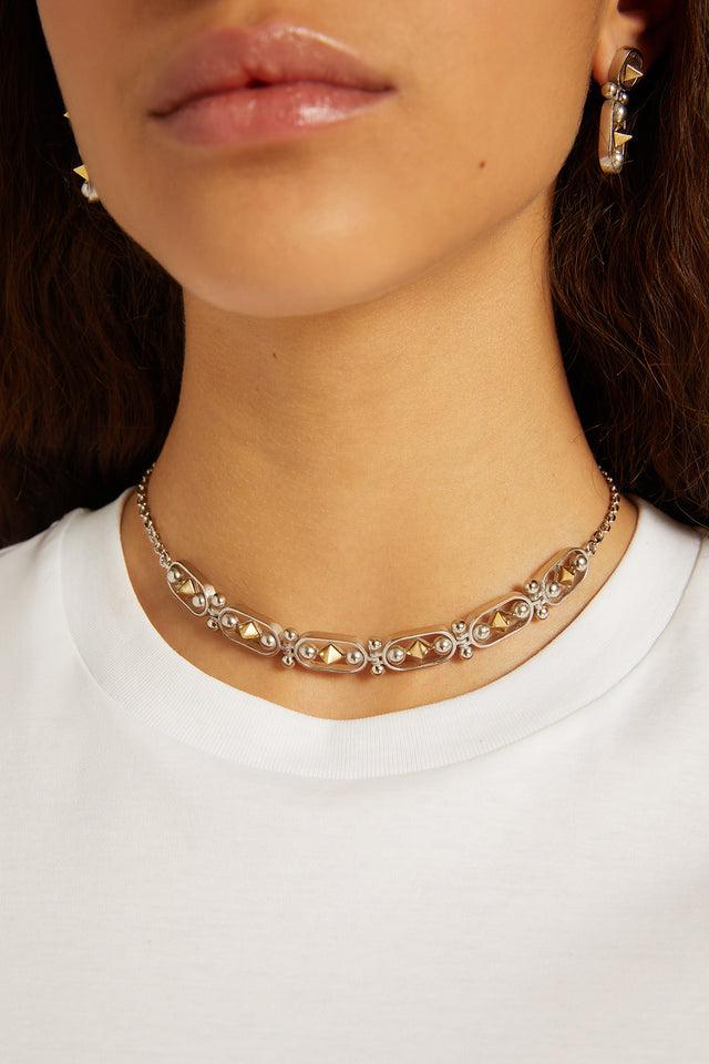 Ports 1961 DIAMONDS & PEARLS NECKLACE SILVER
