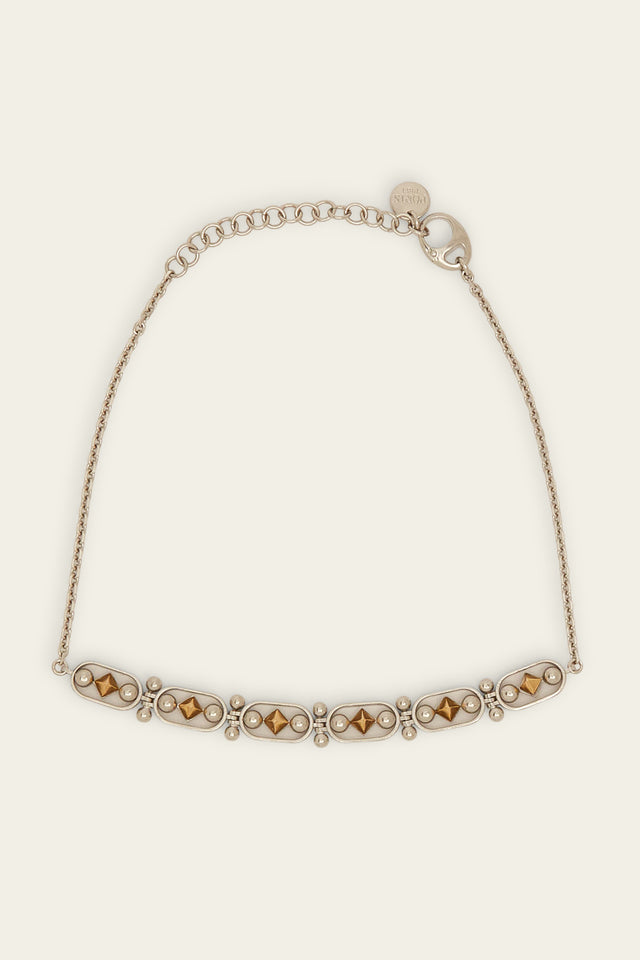 ports 1961 DIAMONDS & PEARLS NECKLACE SILVER